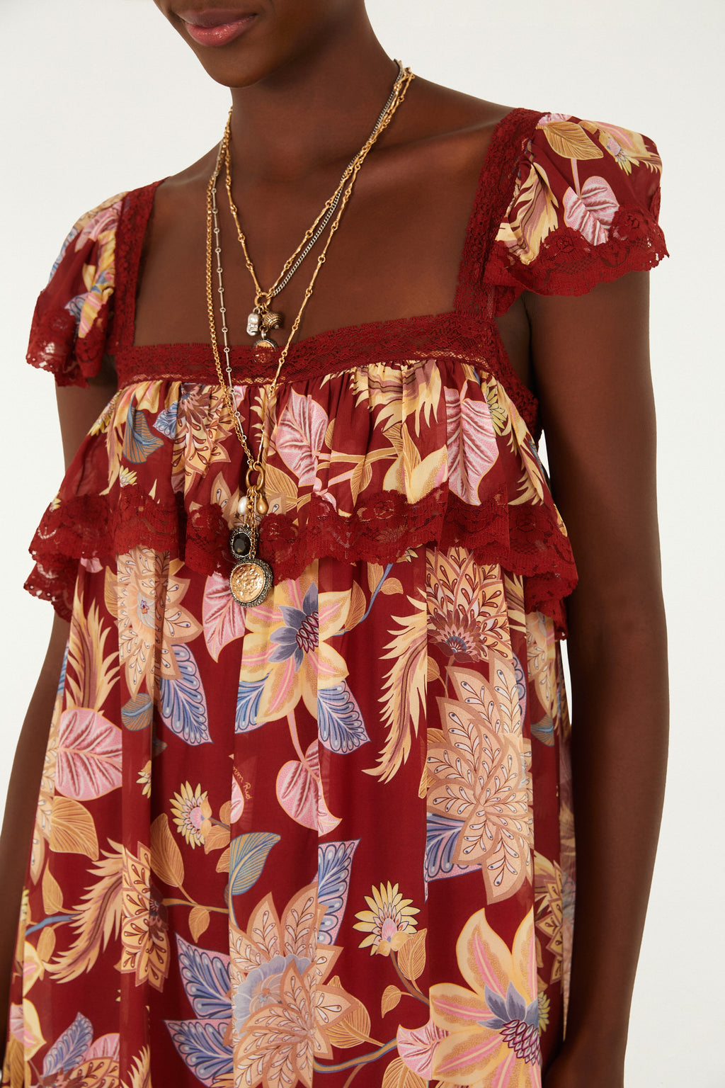 Floral Siena Print Long Sleeve Maxi Dress