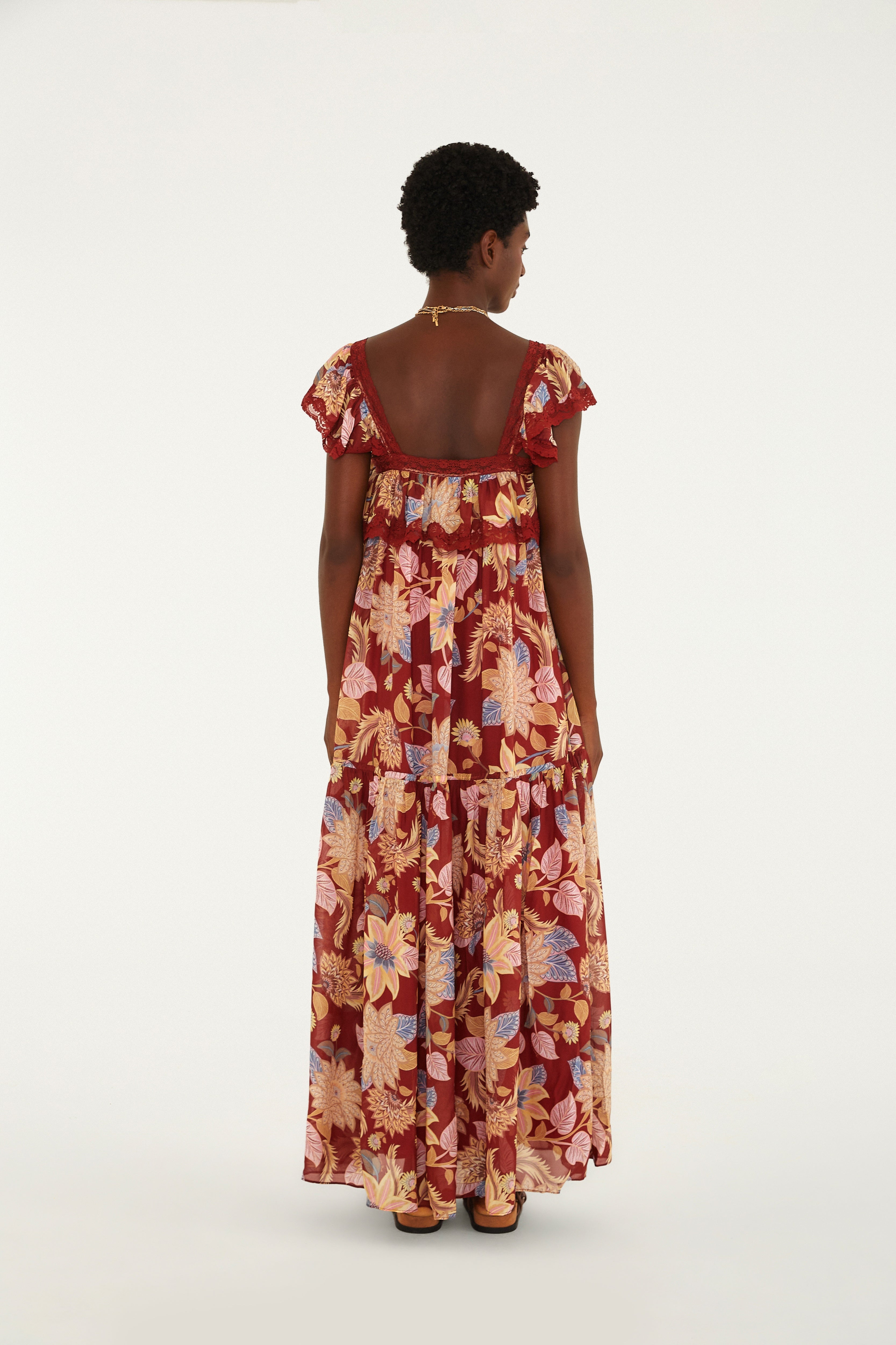 Floral Siena Print Long Sleeve Maxi Dress