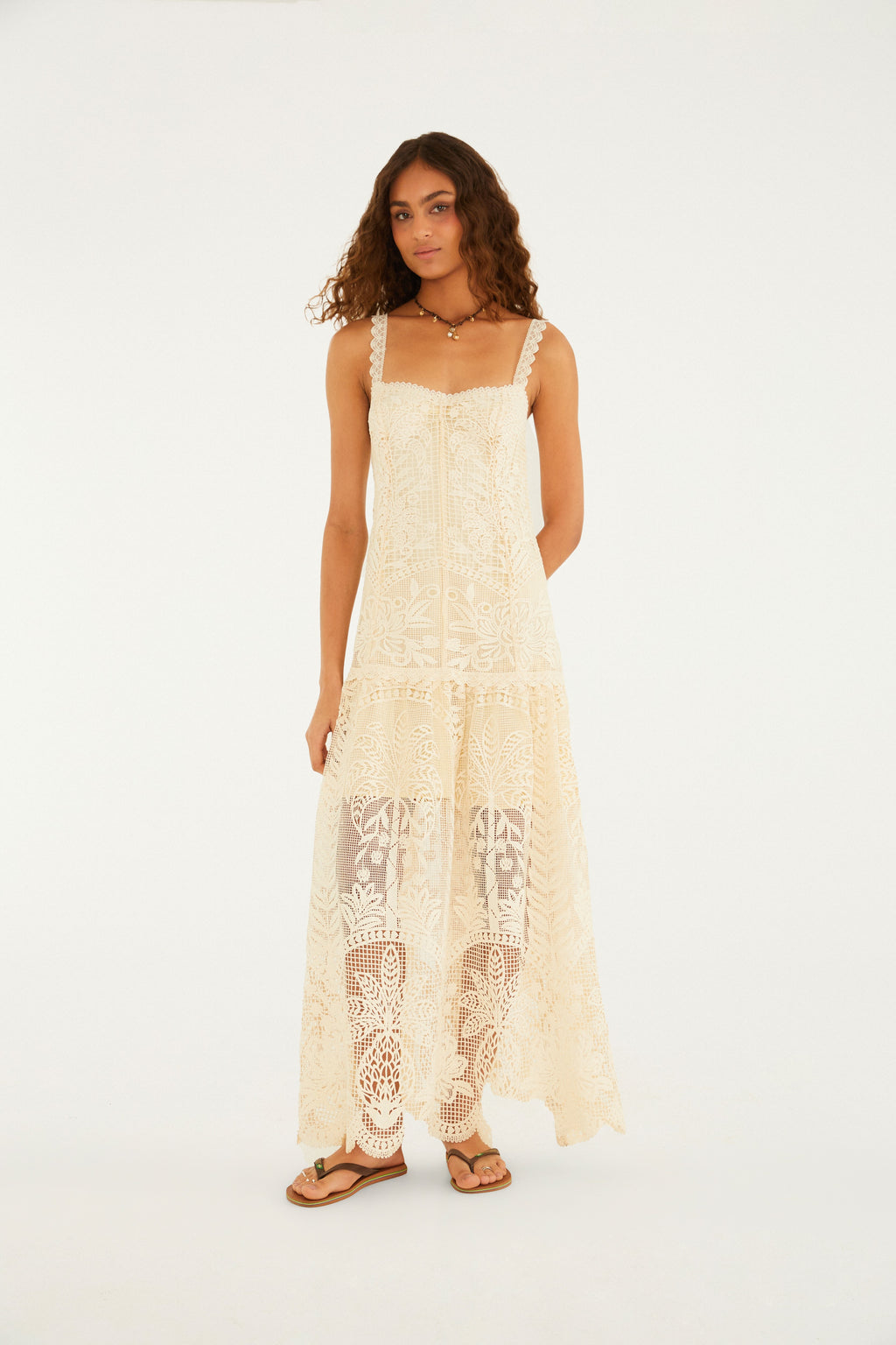 Rio Landscape Guipure Cropped Dress