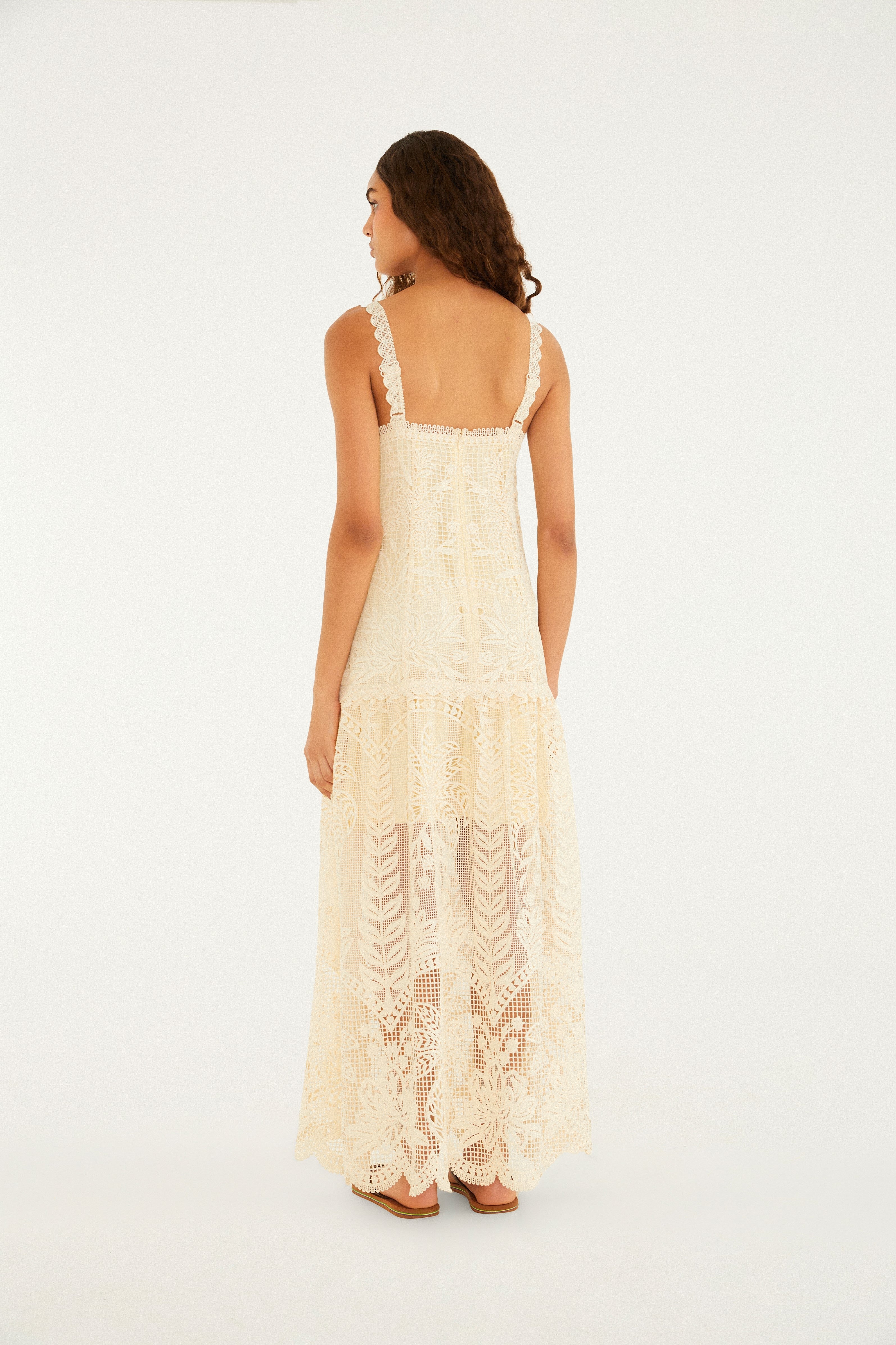 Rio Landscape Guipure Cropped Dress