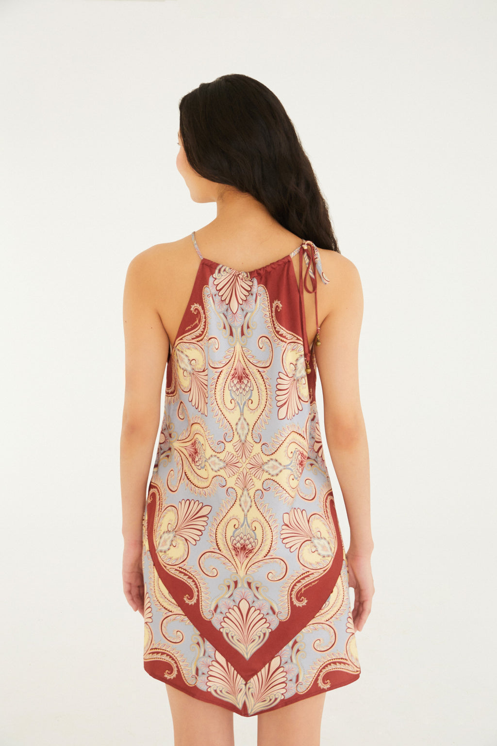 Arabesque Scarf Print Short Dress