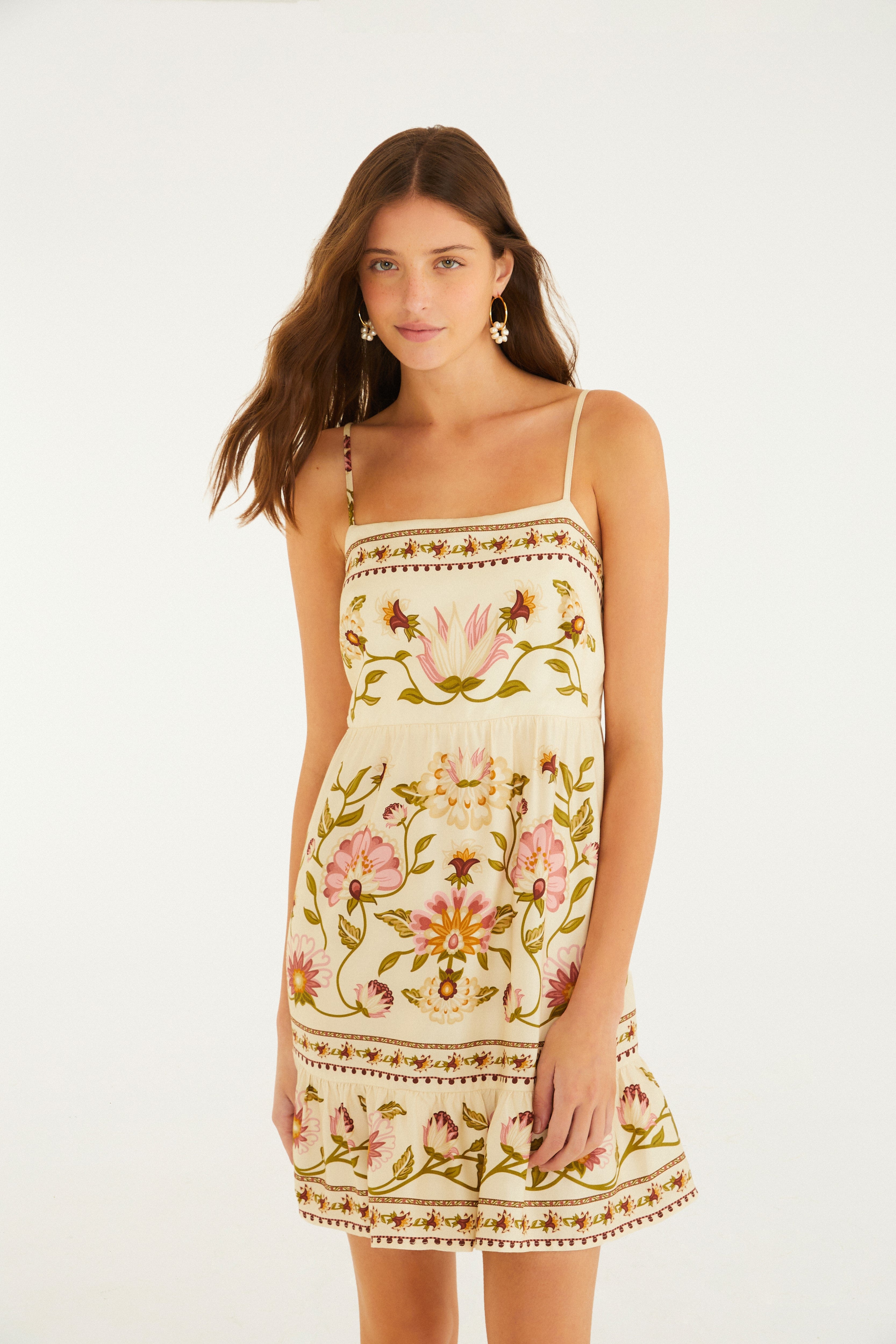 Romantic Nature Print Short Dress