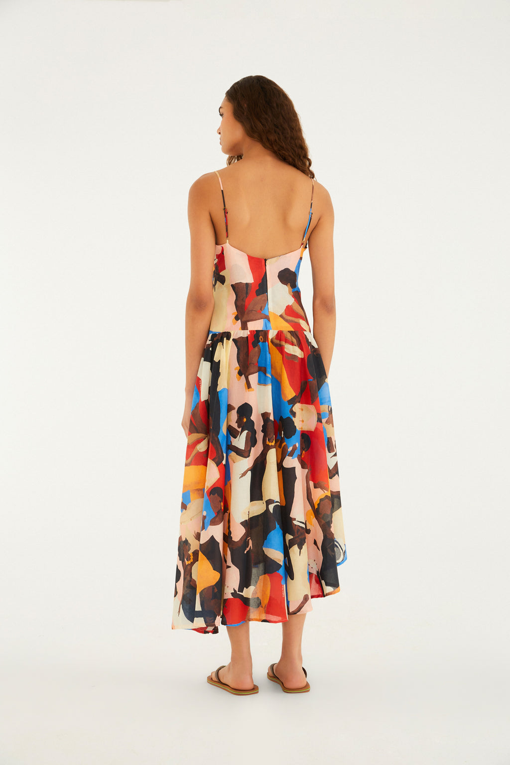 Samba No Pé Print Strappy Dress