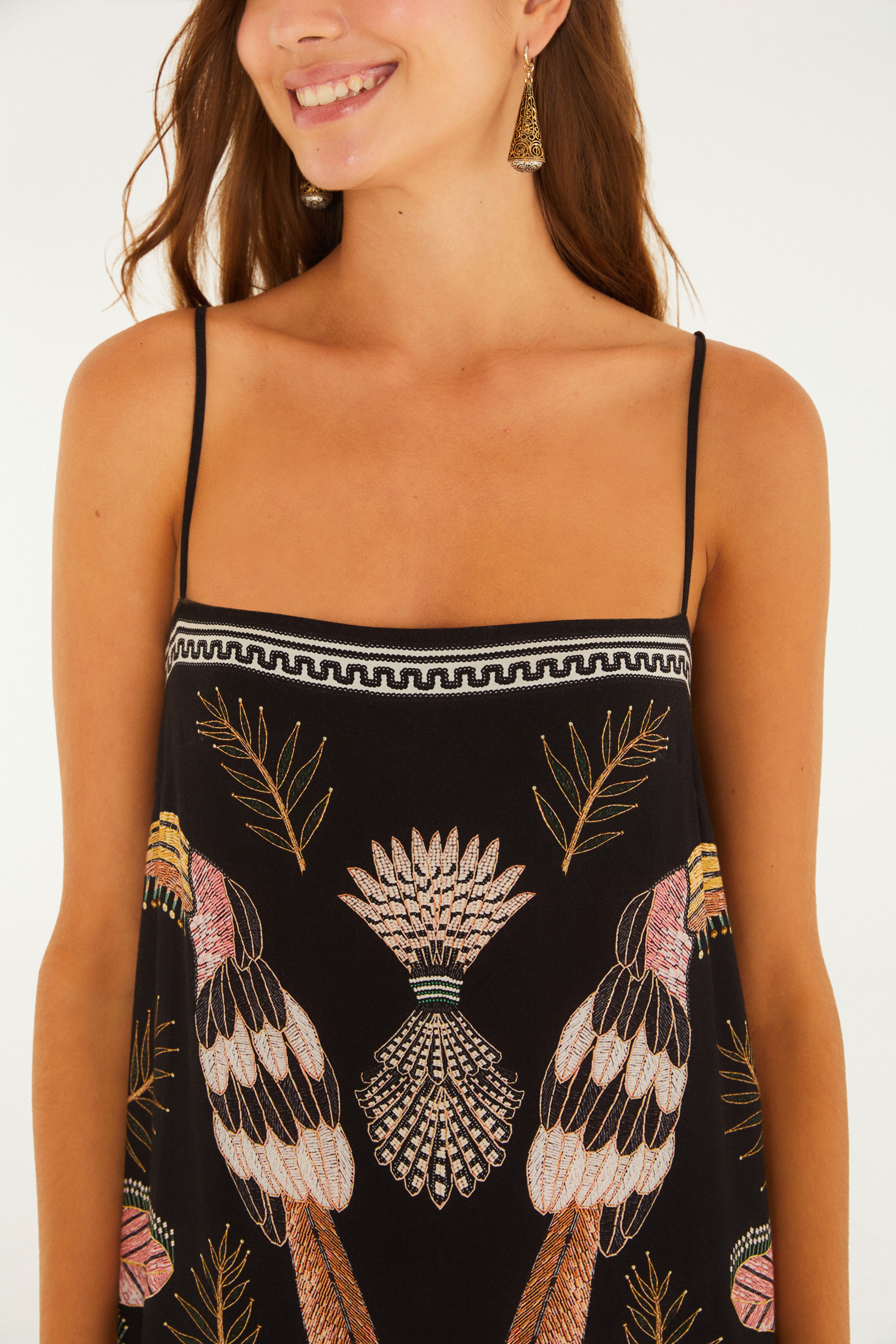 Bird Haven Print Maxi Dress