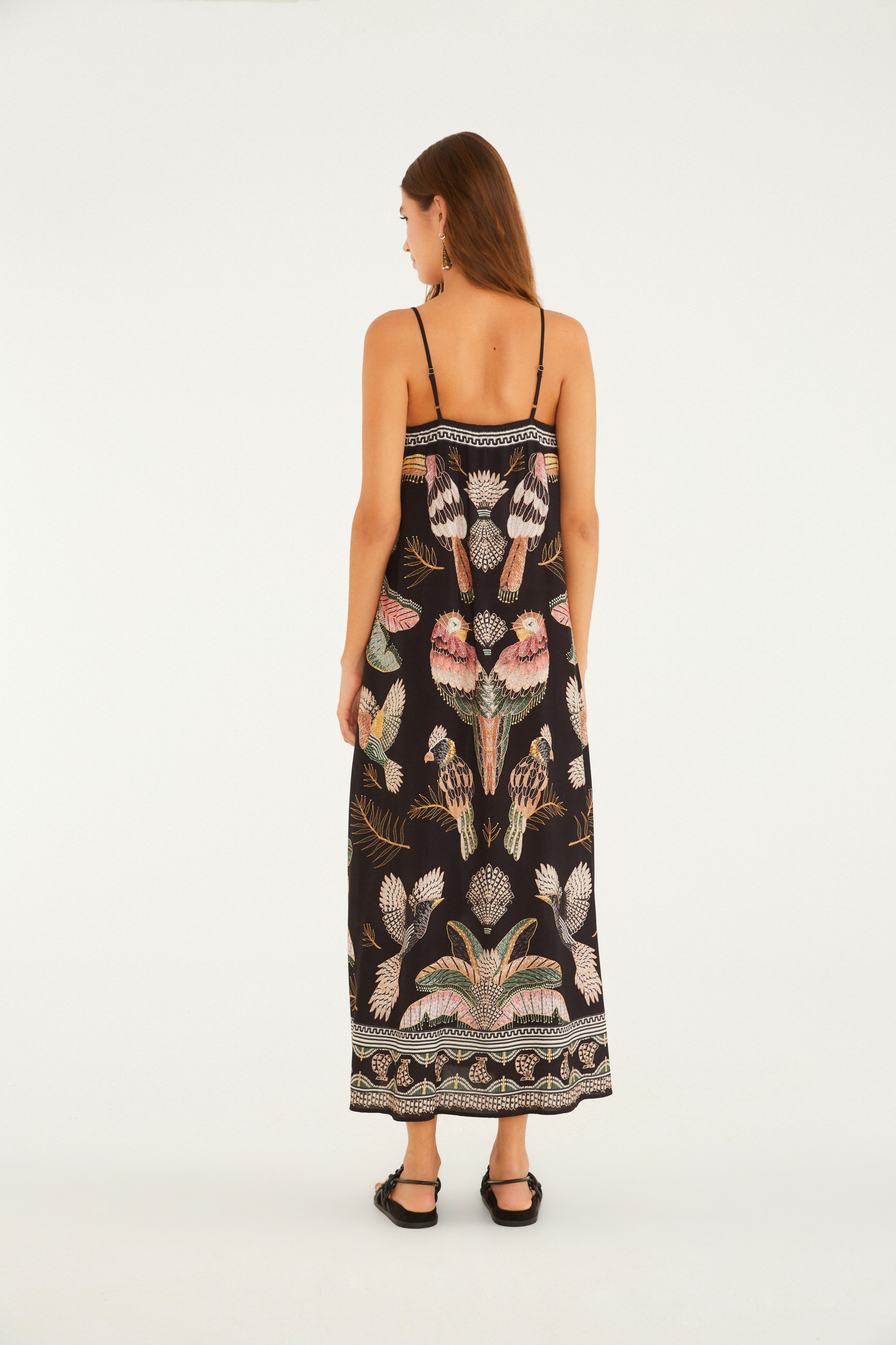 Bird Haven Print Maxi Dress