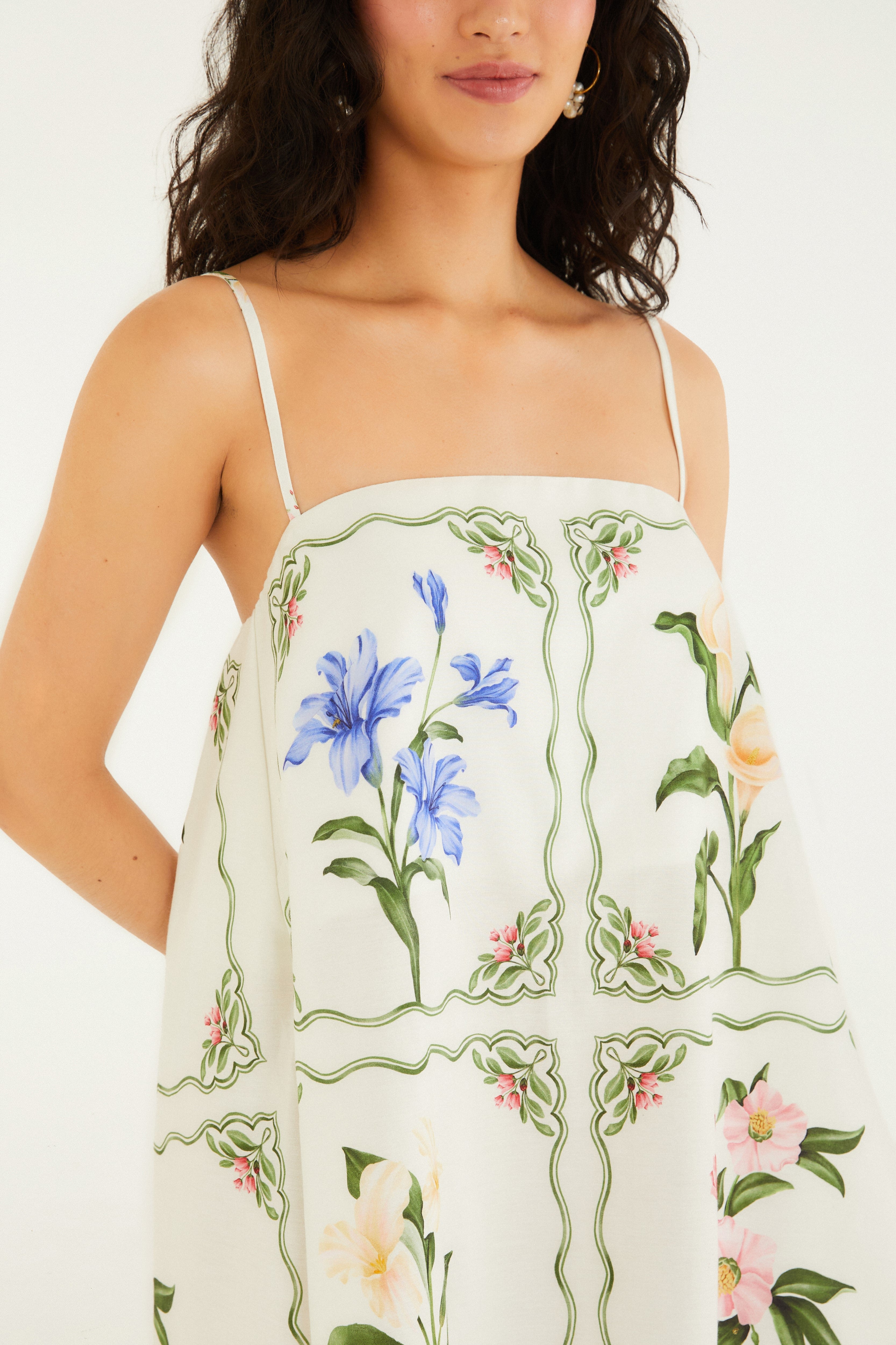 Aquaflora Print Short Dress