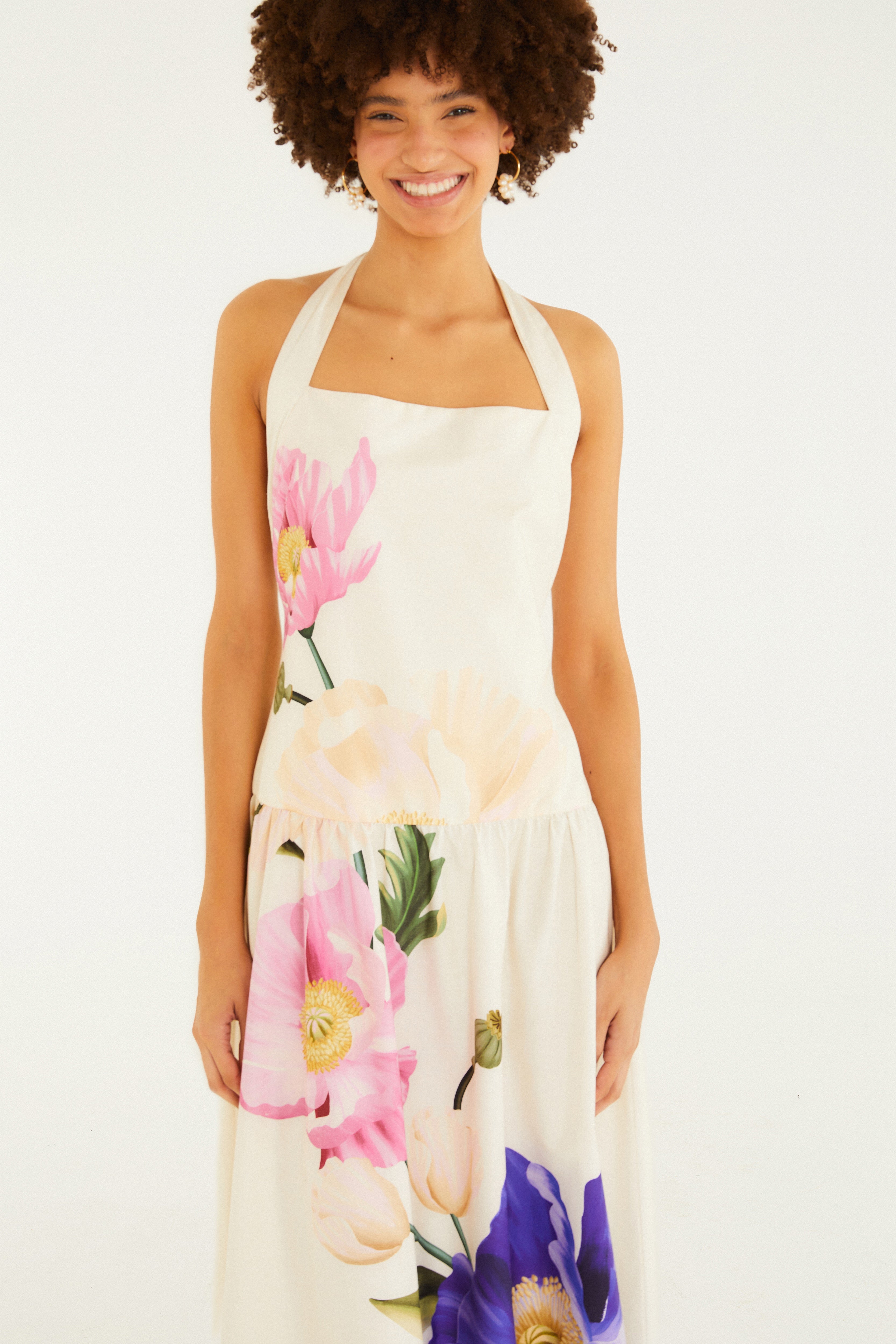 Lola Bouquet Print Cropped Dress