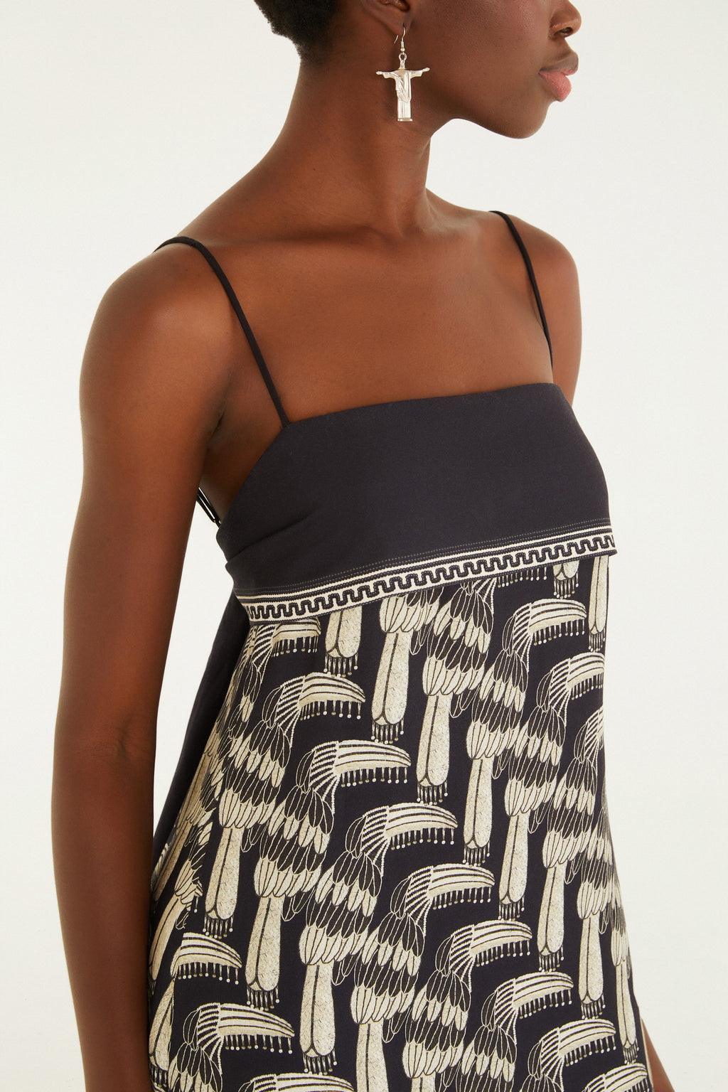 Tucanário Print Cropped Dress