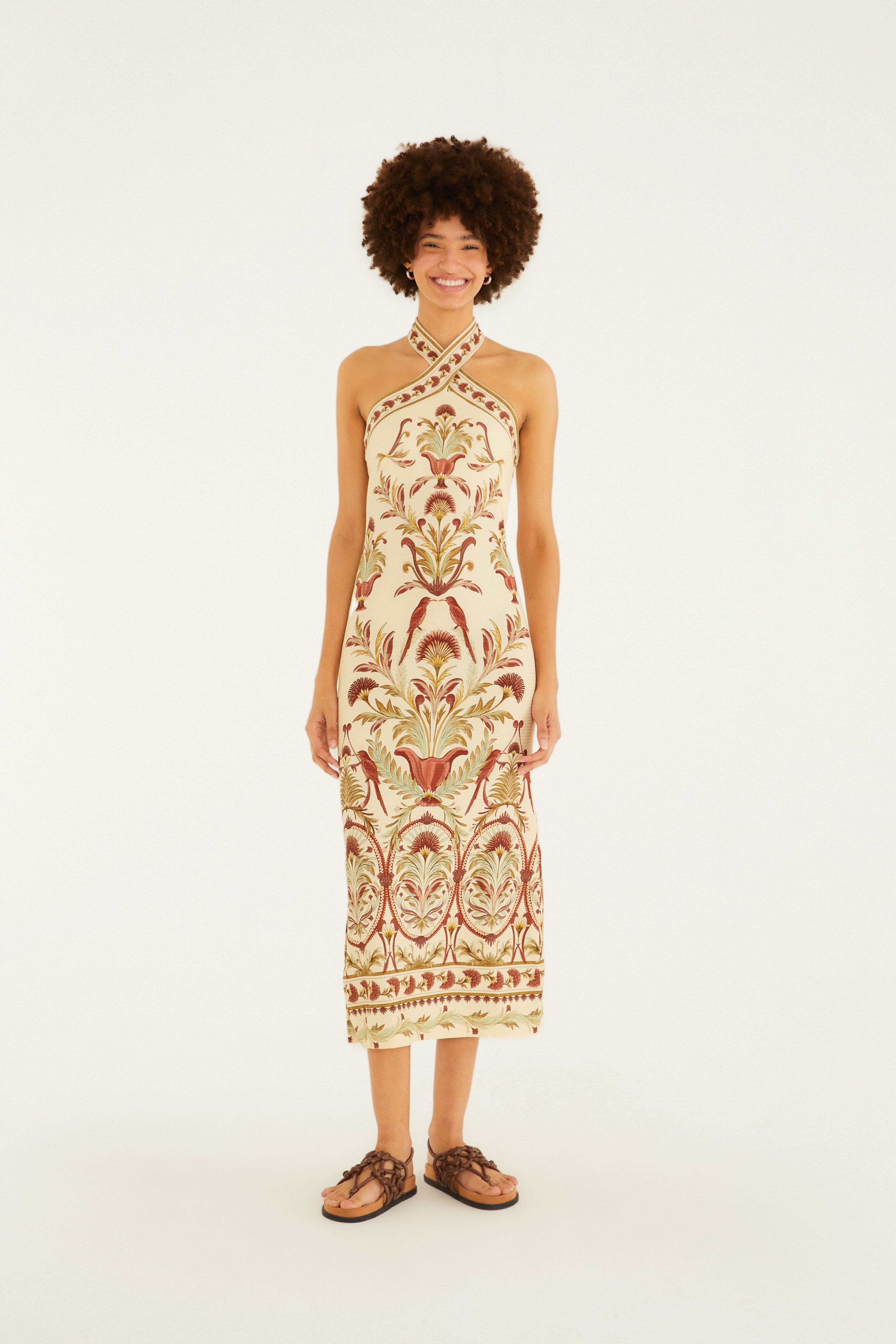 Louise Garden Print Midi Dress