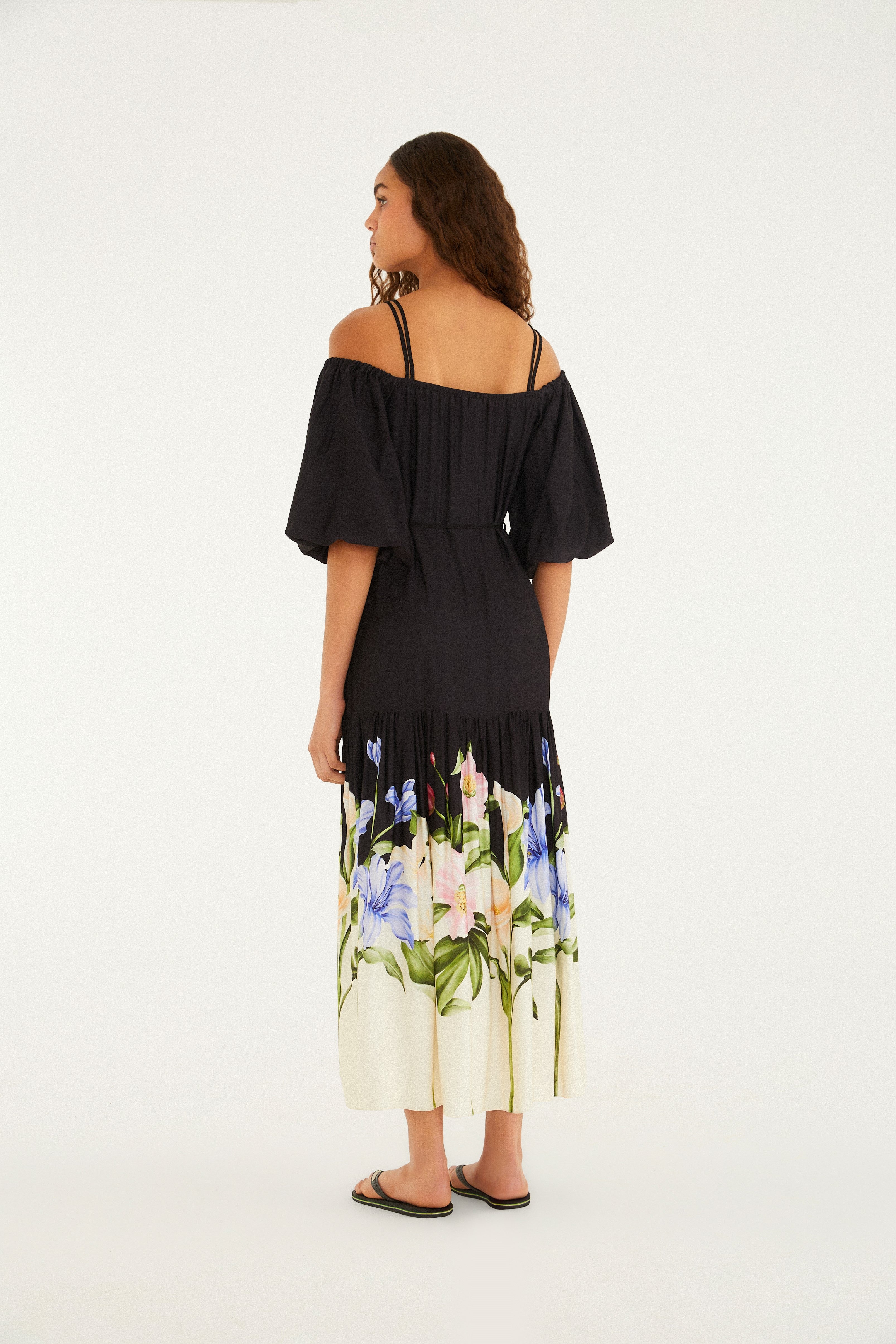 Céu de Flor Print Maxi Dress