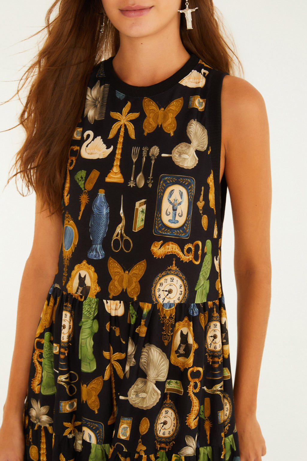 Bibelô Print Cropped Dress