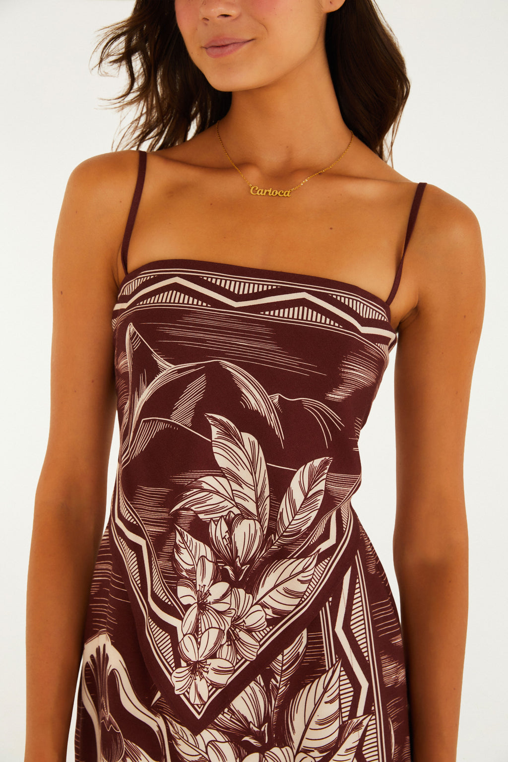 Carioca Scarf Print Short Dress