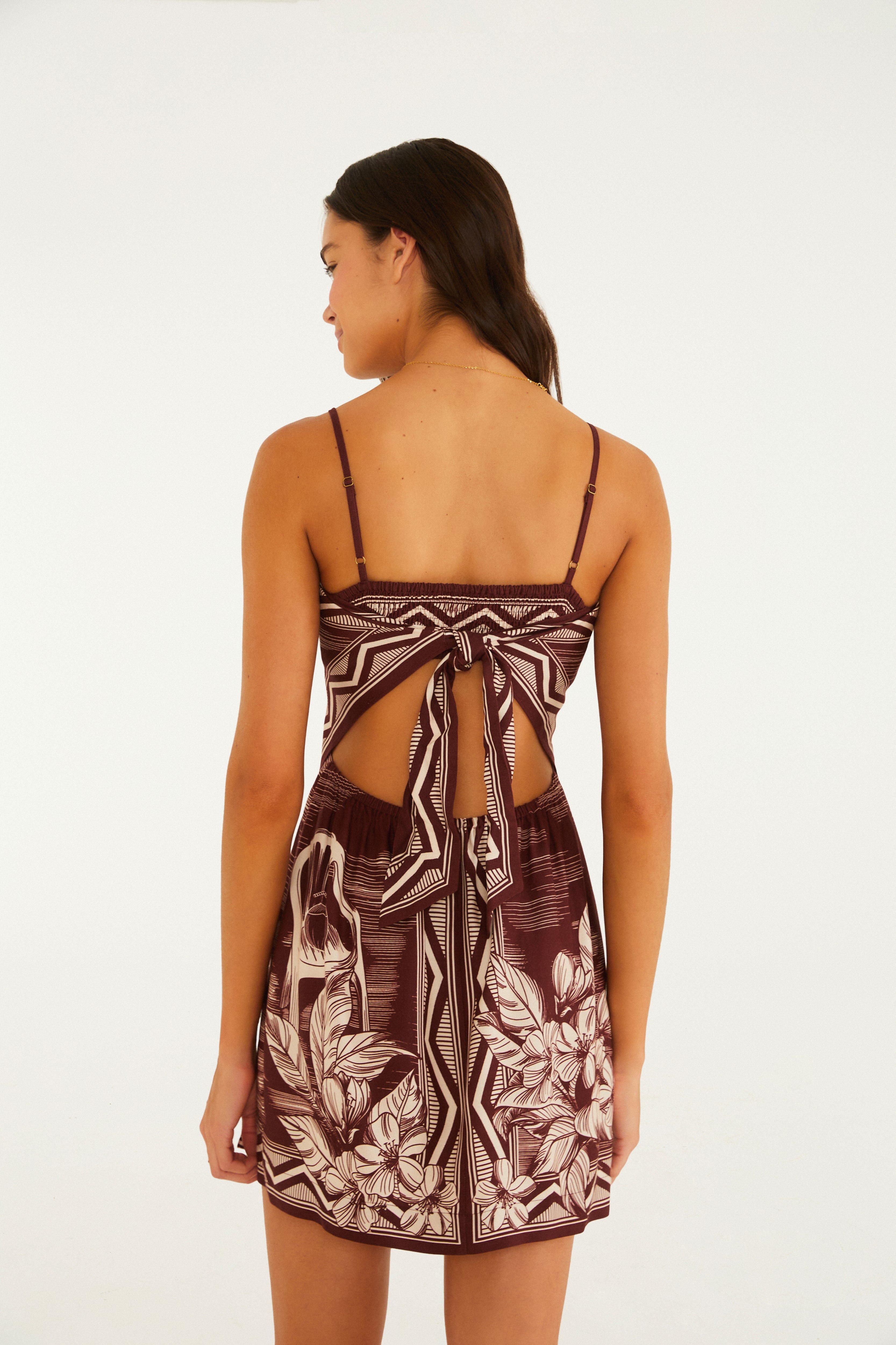 Carioca Scarf Print Short Dress