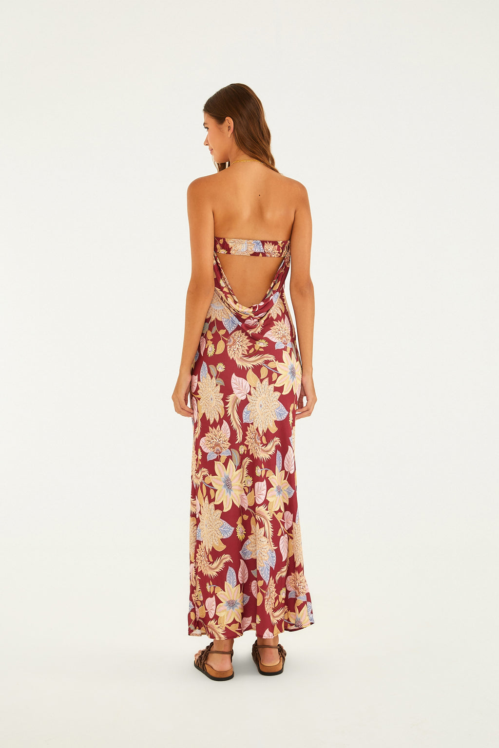 Floral Siena Print Strapless Maxi Dress