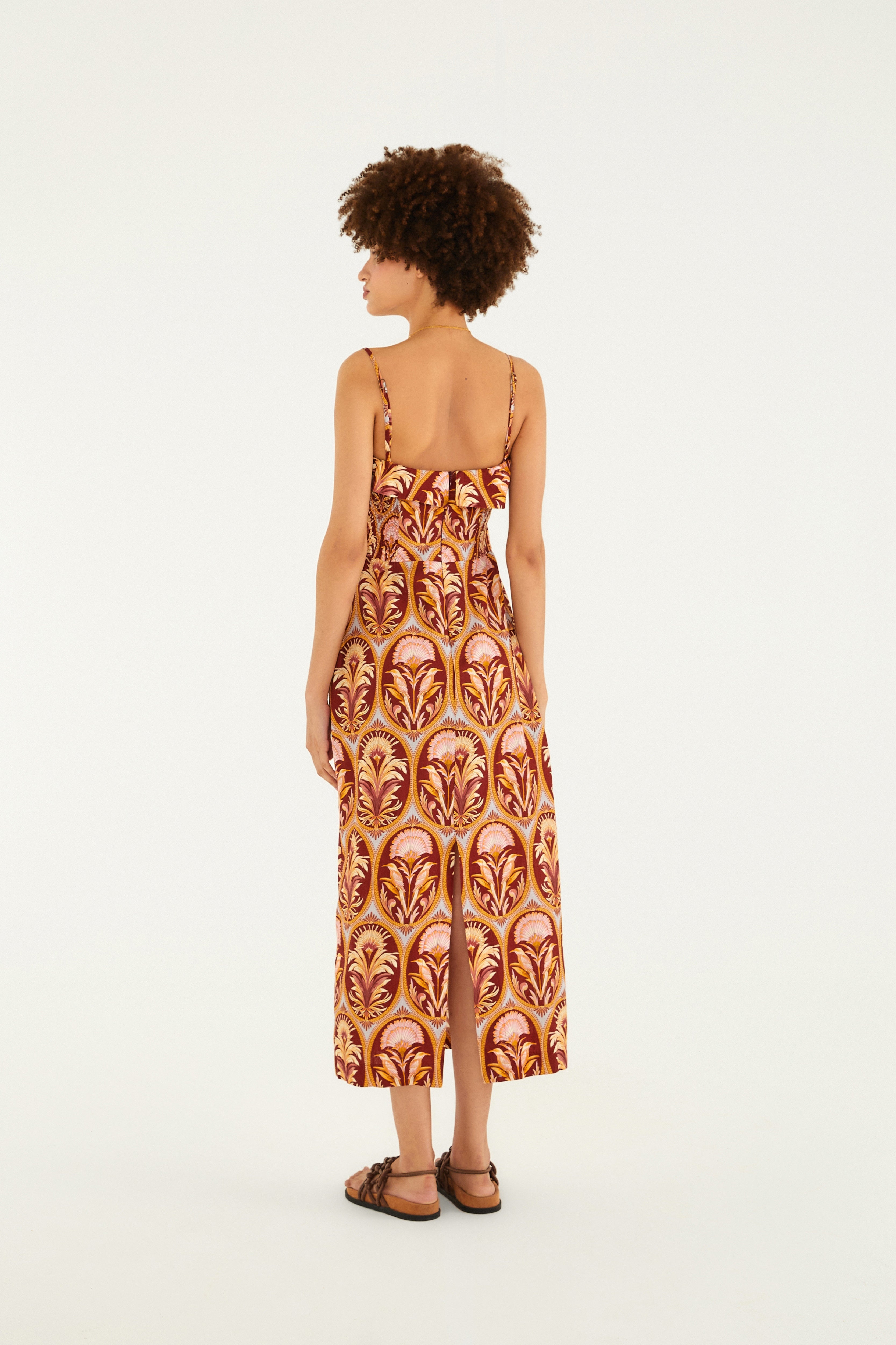Cameo Print Straight Dress