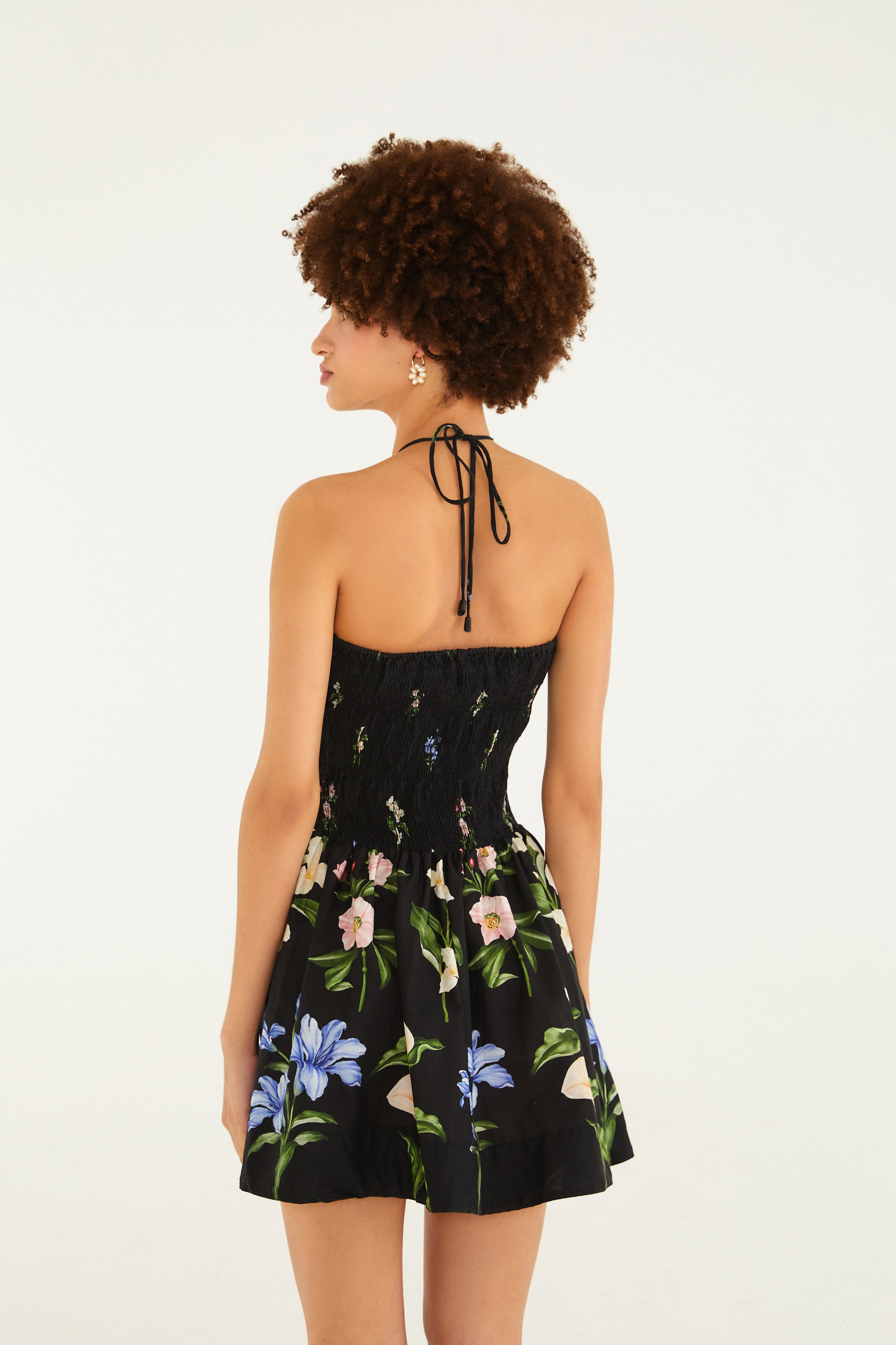 Água de Flor Print Short Dress